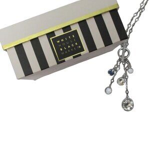 WHBM Necklace Convertible Silver Tone Crystal Toggle Elegant Chic NWT $79 Gift